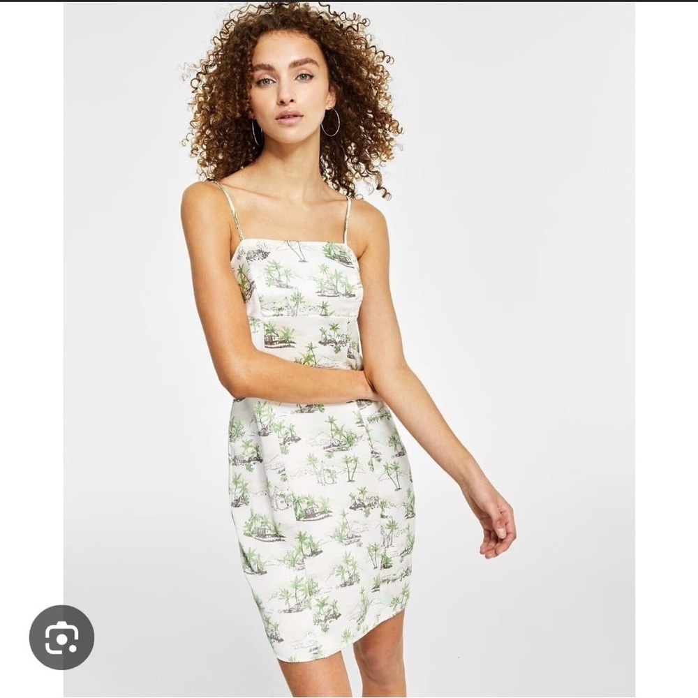 Hippie Rose Green Floral Mini Dress